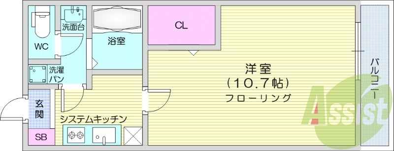 １K、日当たり良好、コンロ２口、オートロック、24時間換気