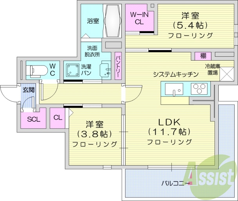 ※建築中※2LDK、ホームセキュルティ、ZEH-M