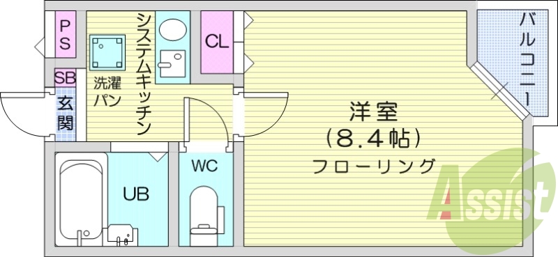 1k・バストイレ別・オートロック・TVモニターフォン。