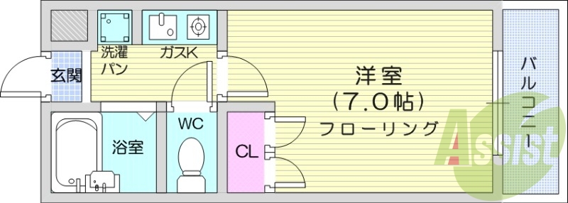 1K、オートロック、インターネット使用料無料。