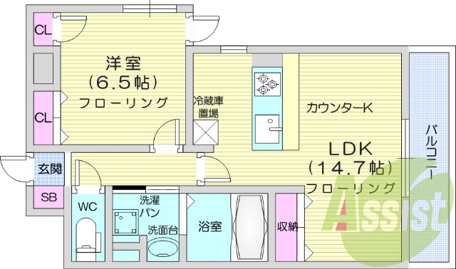 1LDＫ、オートロック、エアコン、ウォシュレット