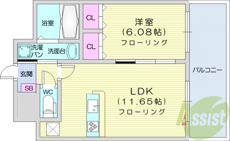 1ＬＤＫ、カウンターキッチン、オートロック、エアコン