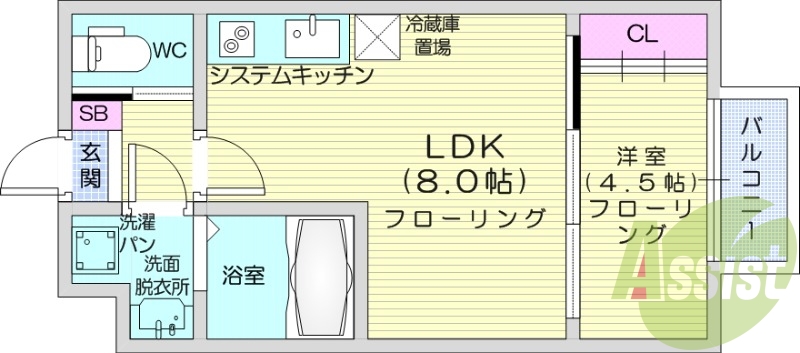 1LDK、ネット使用料不要、ペット飼育相談可