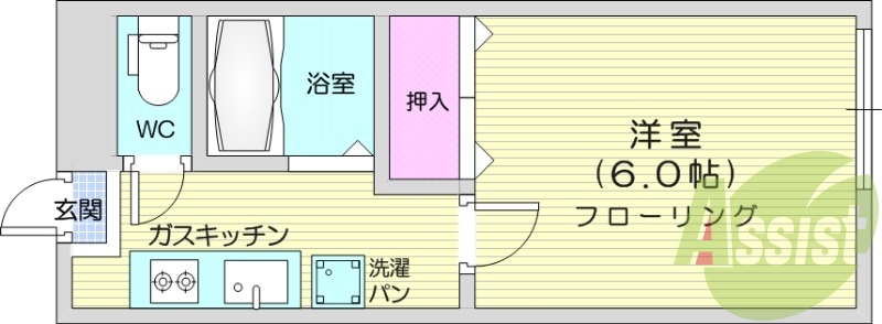 １K、家具家電付き、インターネット無料、エアコン