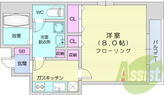 1K、追炊機能、浴室乾燥機付、モニター付きインターホン