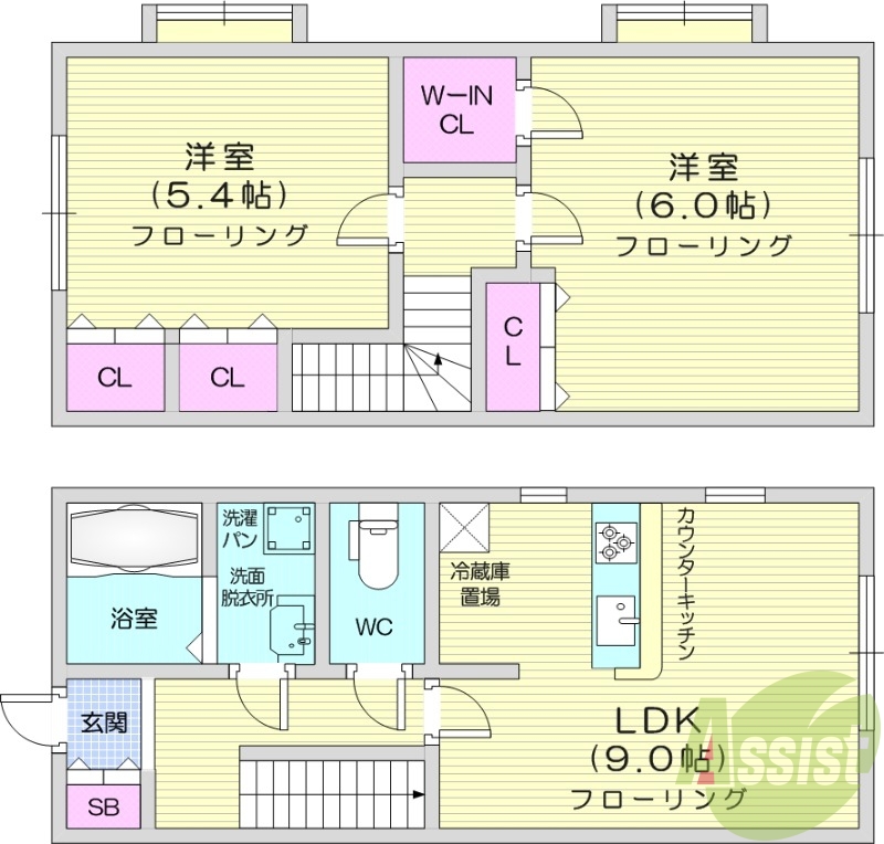 2LDK、駐車場2台可能、浴室乾燥機、追焚機能、収納スペース
