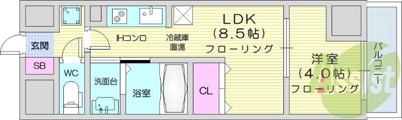 1LDK、シャンプードレッサー、ペット相談可