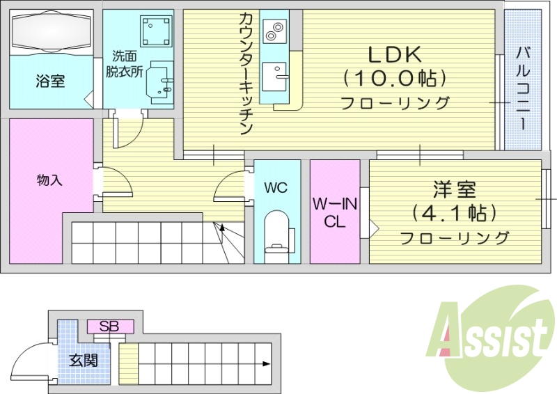 1LDK　追焚機能　浴室乾燥機　IHコンロ　給湯器