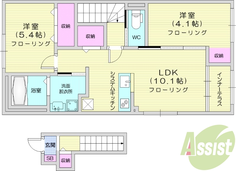 2LDK　ペット相談　宅配ボックス　インターネット無料