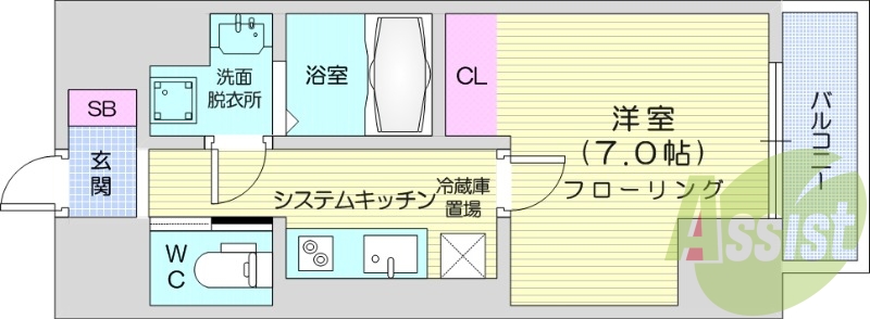 1K、追い焚き、オートロック、ネット無料、IH、宅配BOX。
