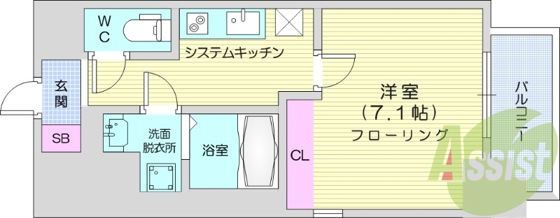 1K、ネット無料、オートロック、追い焚き、IH、宅配BOX。