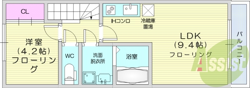 1LDK　ペット相談　独立洗面台　追い焚き機能　ネット無料