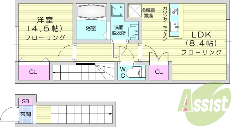 1LDK、ペット可能、追炊き、ネット無料、IH、独立洗面台