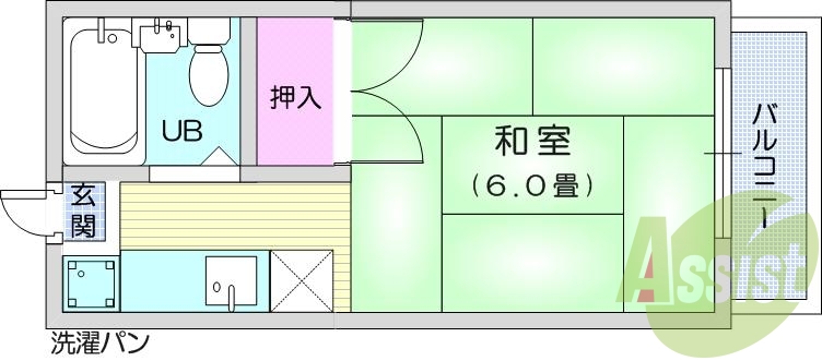 写真は別室です。1K、和室、都市ガス、シャワー、バランス釜