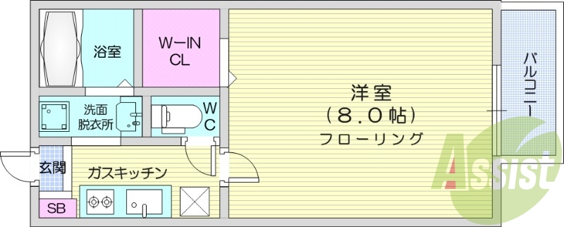 1K、インターネット無料、モニター付きインターホン