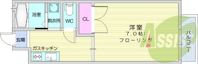 バス・トイレ別、温水洗浄便座、エアコン