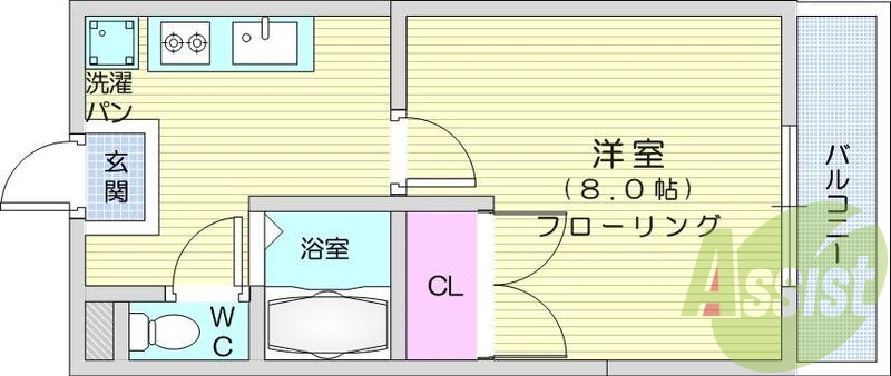 １Ｋ、バストイレ別、追焚機能、温水洗浄便座、ガスコンロ付き