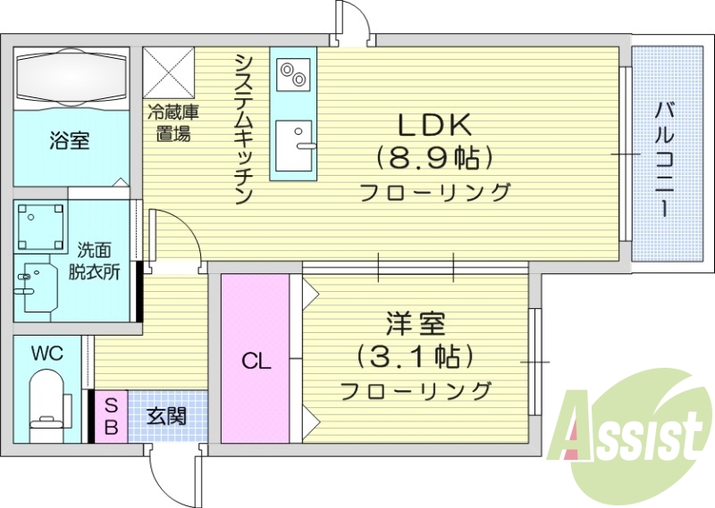 写真は別室です。1LDK、追い焚き、浴室乾燥機、オートロック