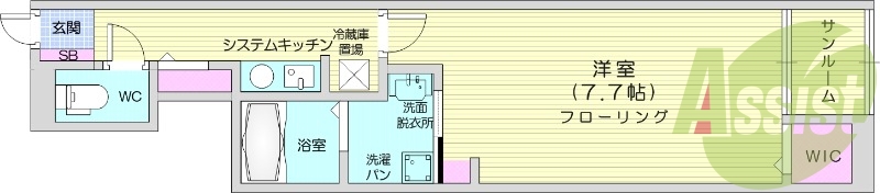 1K、都市ガス、ネット無料、追い焚き、浴室乾燥機、IH