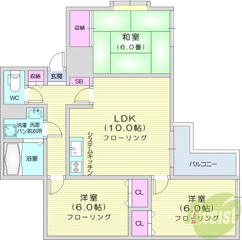 2階の間取り図