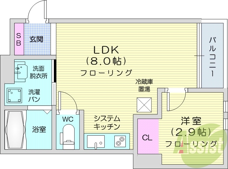1LDK、追い焚き機能、浴室乾燥、独立洗面台