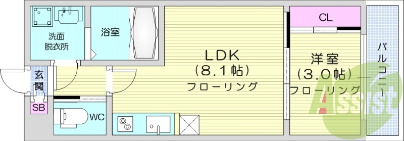 １LDK、インターネット使用料無料、追い焚き機能、エアコン