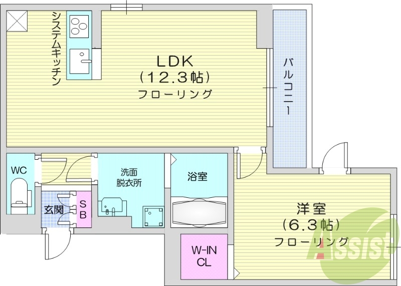 １LDK、ペット相談、宅配ボックス、インターネット使用料無料