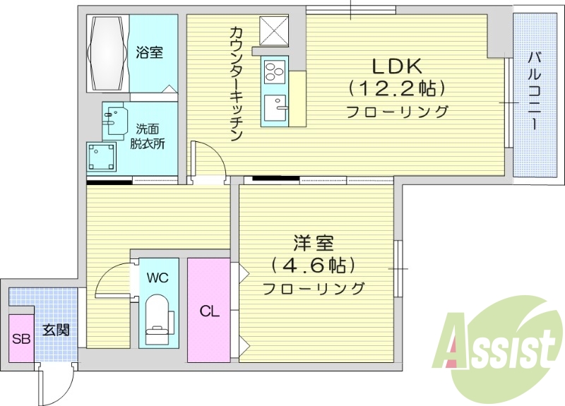 １LDK、ペット相談、宅配ボックス、インターネット使用料無料