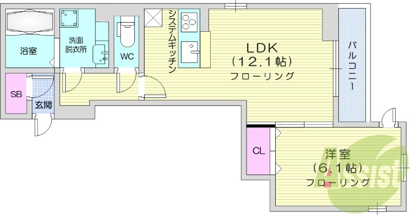 １LDK、防犯カメラ、宅配ボックス、オートロック、追い焚き