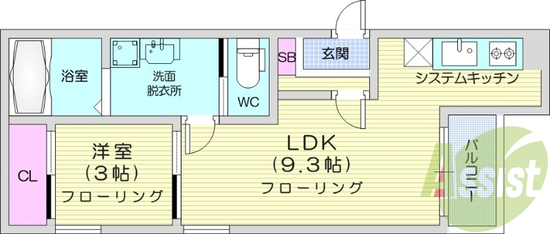 1LDK、浴室乾燥機、追い焚き機能、オートロック、防犯カメラ