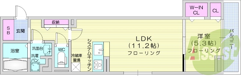 １LDK、バストイレ別、オートロック、ペット相談