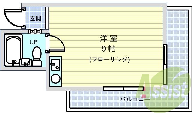 １Ｒ・ネット無料・コインランドリー・トランクルーム・エアコン