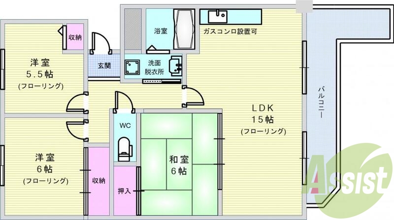 ３LDK（81.54平米）システムキッチン・