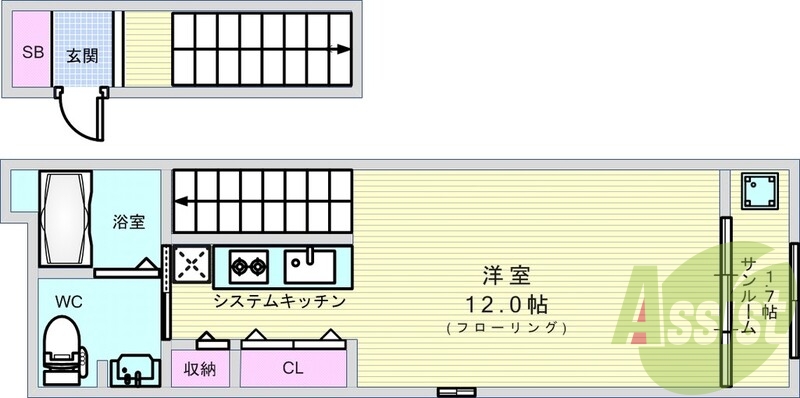 1K(38.87平米)浴室乾燥機・TVドアホン