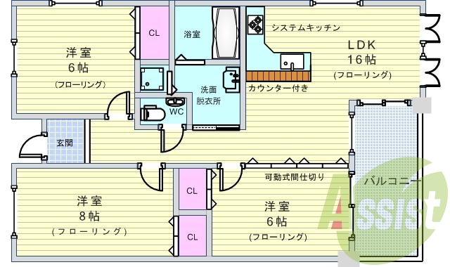 ３ＬＤＫ・７５．７平米
