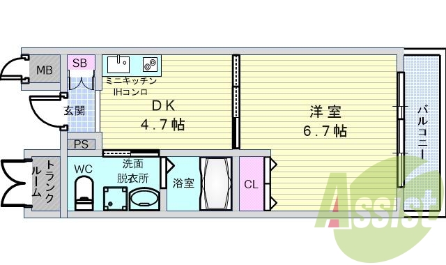 1DK「30.04平米」IHコンロ・オートロック・下駄箱