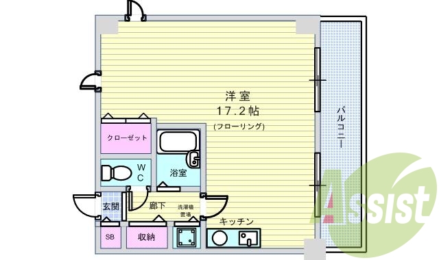 １Ｒ（４０．３２平米）オートロック・宅配BOX・駐車場有り