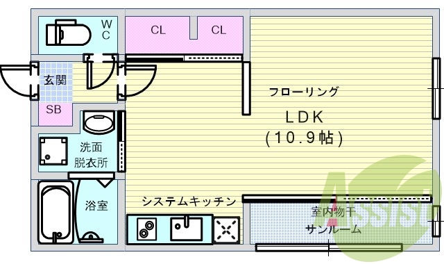 1R・インターネット無料・急行停車駅「石橋」徒歩8分!
