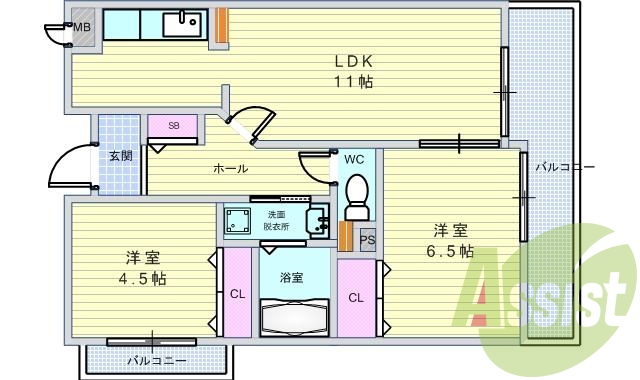 ２ＬＤＫ（５０．８平米）