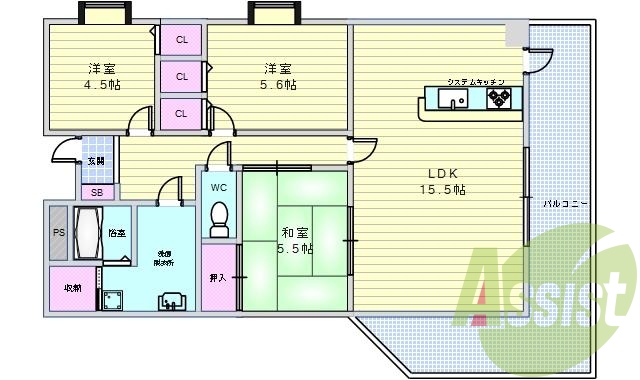 ３ＬＤＫ（８３平米）ネット無料・リノベーション・水周り新品