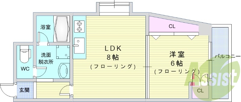 １ＬＤＫ（35平米）シューズボックス、エアコン