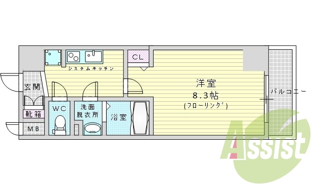 1K・全戸南向き・オートロック・浴室乾燥暖房・エアコン1台