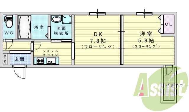 １DK・オートック・システムキッチン・エアコン・