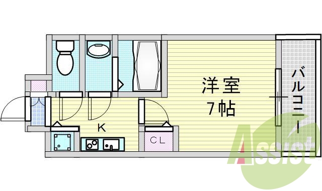 1K・オートロック・システムキッチン・宅配ボックス・エアコン