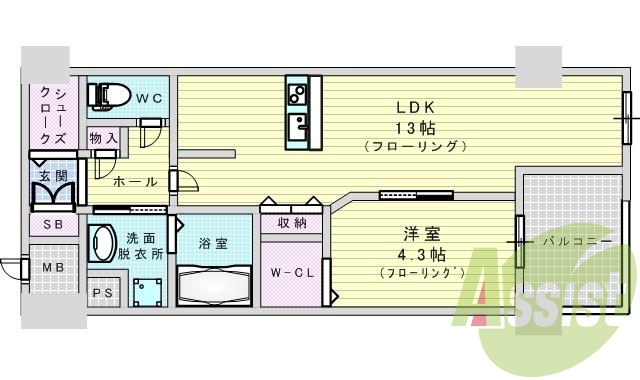１ＬＤＫ・オートロック・エアコン・浴室乾燥機・追い焚き