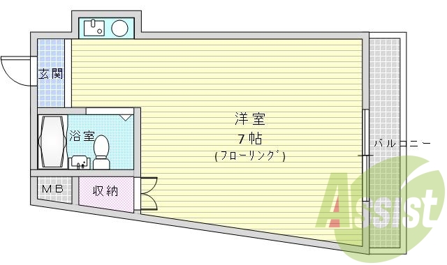 1Ｒ・角部屋・エアコン・シューズボックス
