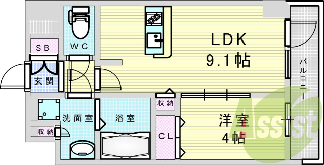 4階の間取り図
