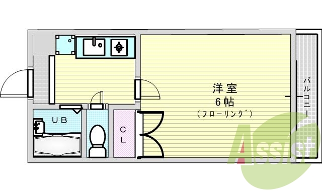 1K（23.18平米）セパレート・IHコンロ・エアコン