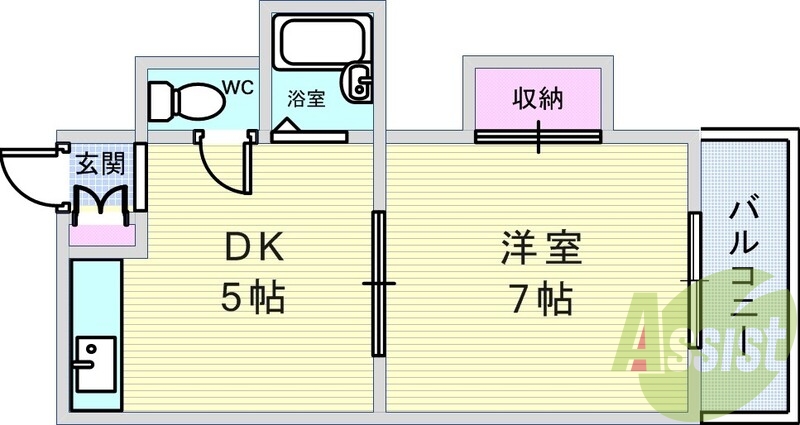 １ＤＫ（３０平米）ネット無料・モニタ付ＩＰ・駅徒歩５分