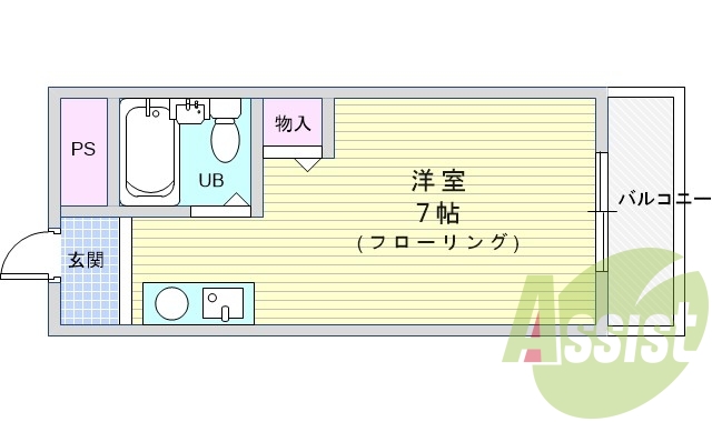 １Ｒ（２０平米）ＩＨコンロ・エアコン・給湯・収納・ＵＢ